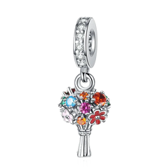 Ciondolo My Life in argento sterling 925 - Ciondolo Bouquet fiorito 