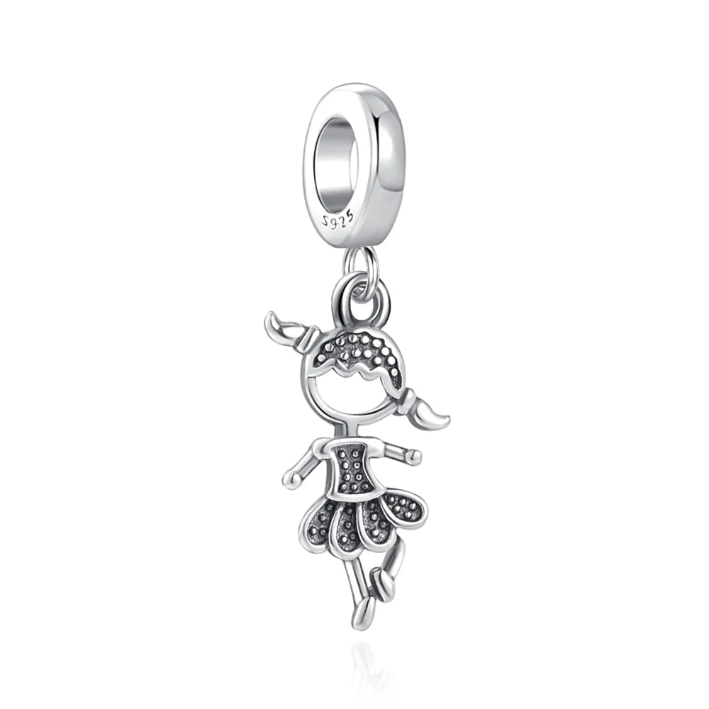 Dancing Little Girl Pendant - My Life Charm in 925 Sterling Silver