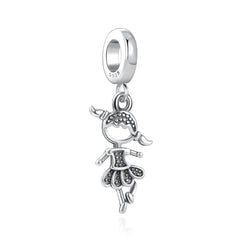 Dancing Little Girl Pendant - My Life Charm in 925 Sterling Silver