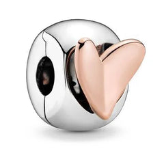 Ciondolo My Life in argento Sterling 925 - Clip a forma di cuore rosa 