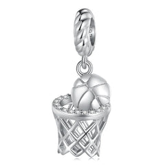 Charm My Life in 925 Silver - Basketball Hoop Pendant