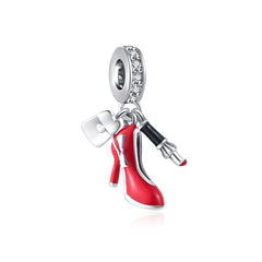 Red Elegance Trio Pendant - My Life Charm in 925 Sterling Silver