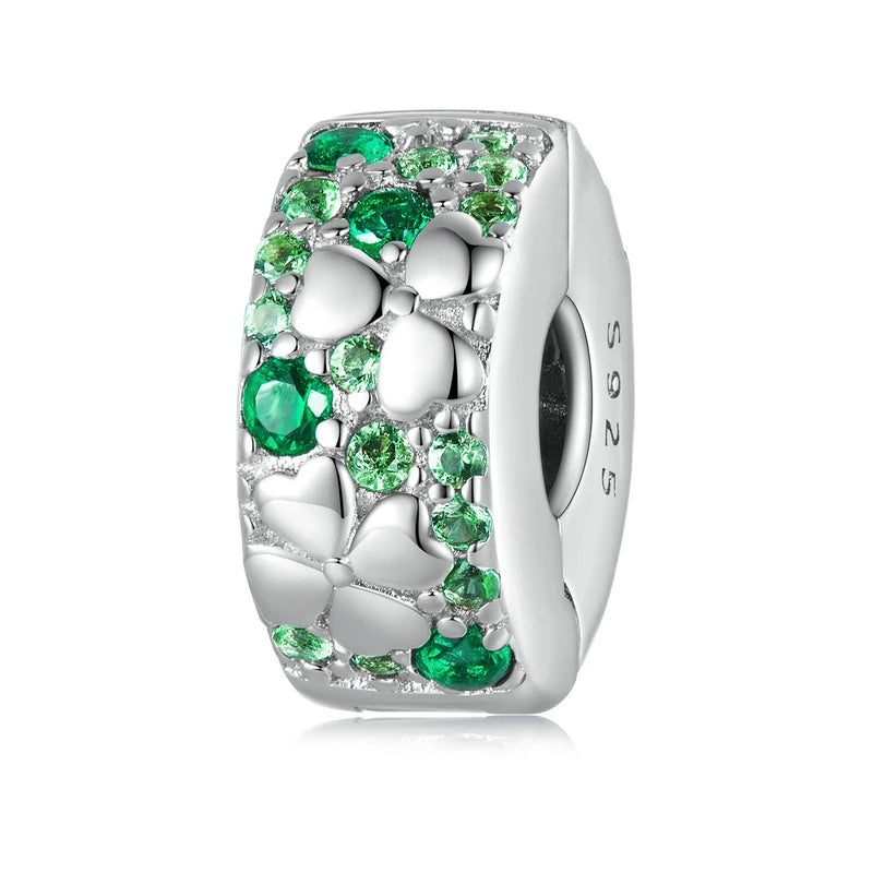 La mia vita in argento 925 - Ciondolo con clip a forma di giardino di trifoglio