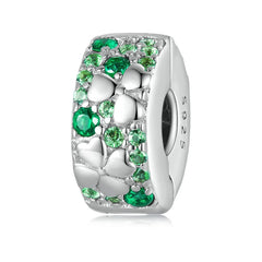 La mia vita in argento 925 - Ciondolo con clip a forma di giardino di trifoglio