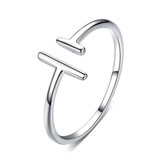 Anello minimalista a doppia T in argento sterling 925