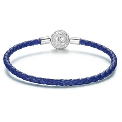 Bracciale blu notte con chiusura ornamentale in argento 925