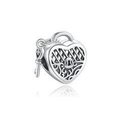 Ciondolo My Life in argento Sterling 925 - Lucchetto a forma di cuore e chiave 