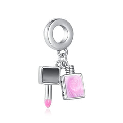 Pink Nail Polish Pendant - My Life Charm in 925 Sterling Silver