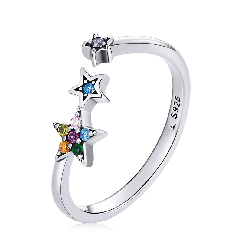 Anello con costellazione colorata in argento sterling 925