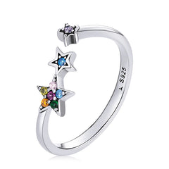Anello con costellazione colorata in argento sterling 925