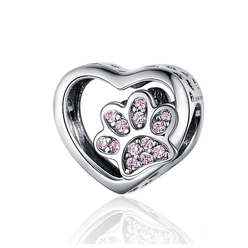 Charm My Life in 925 Silver - Paw in My Heart