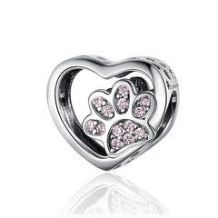 Charm My Life in 925 Silver - Paw in My Heart