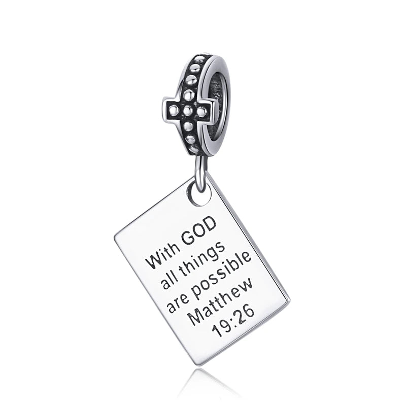 Charm My Life in 925 Silver - Faith in God – Matthew 19:26 Pendant