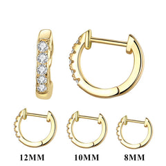 Mini orecchini a cerchio Huggie con zirconi in argento sterling 925