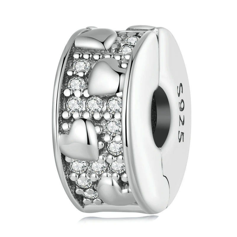 Charm My Life in 925 Silver - Hearts of Love Safety Clip