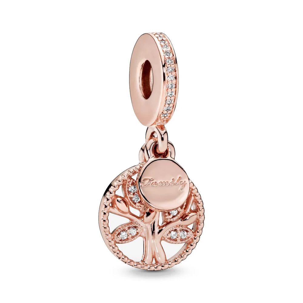 Rose Gold Family Tree Pendant - My Life Charm in 925 Sterling Silver