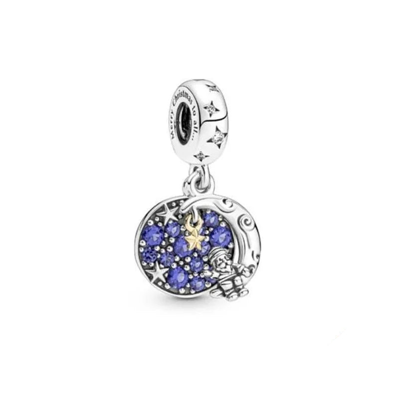 Moon and Star Dreamer Pendant - My Life Charm in 925 Sterling Silver