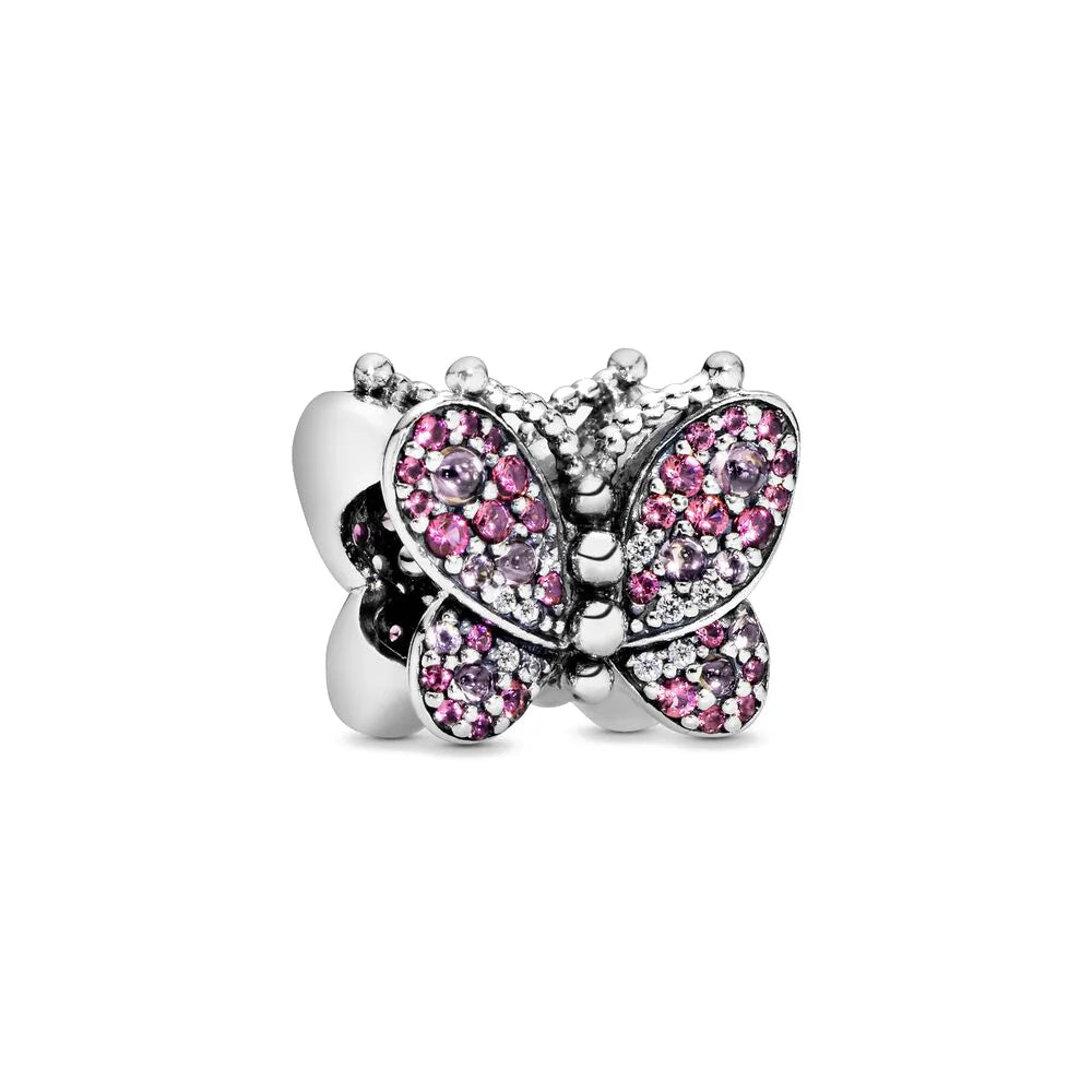 Ciondolo My Life in argento Sterling 925 - Farfalla rosa 