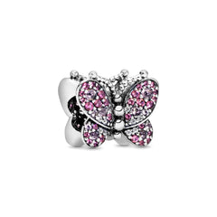 Ciondolo My Life in argento Sterling 925 - Farfalla rosa 