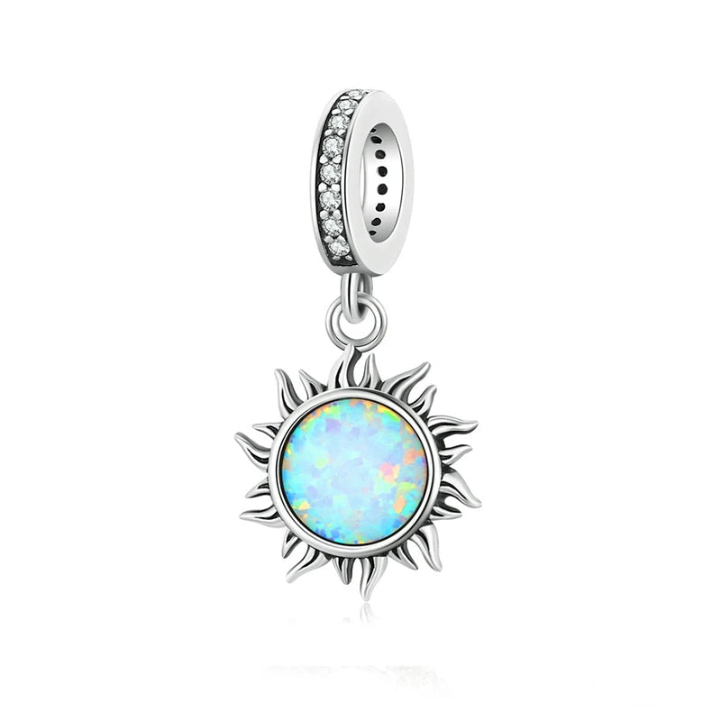 Charm My Life in 925 Silver - Opal Sun Pendant