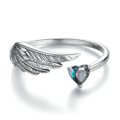 Anello Wings of Love – Argento Sterling 925 con cristallo a forma di cuore