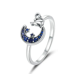 Anello Gatto sulla Luna in argento Sterling 925