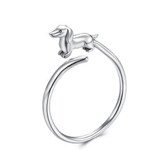 Anello bassotto minimalista in argento sterling 925
