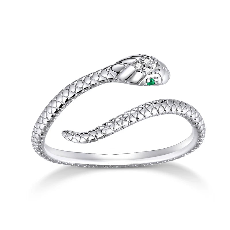 Anello a forma di serpente Wild Elegance in argento sterling 925
