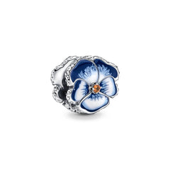 Ciondolo My Life in argento Sterling 925 - Fiore di viola del pensiero blu 