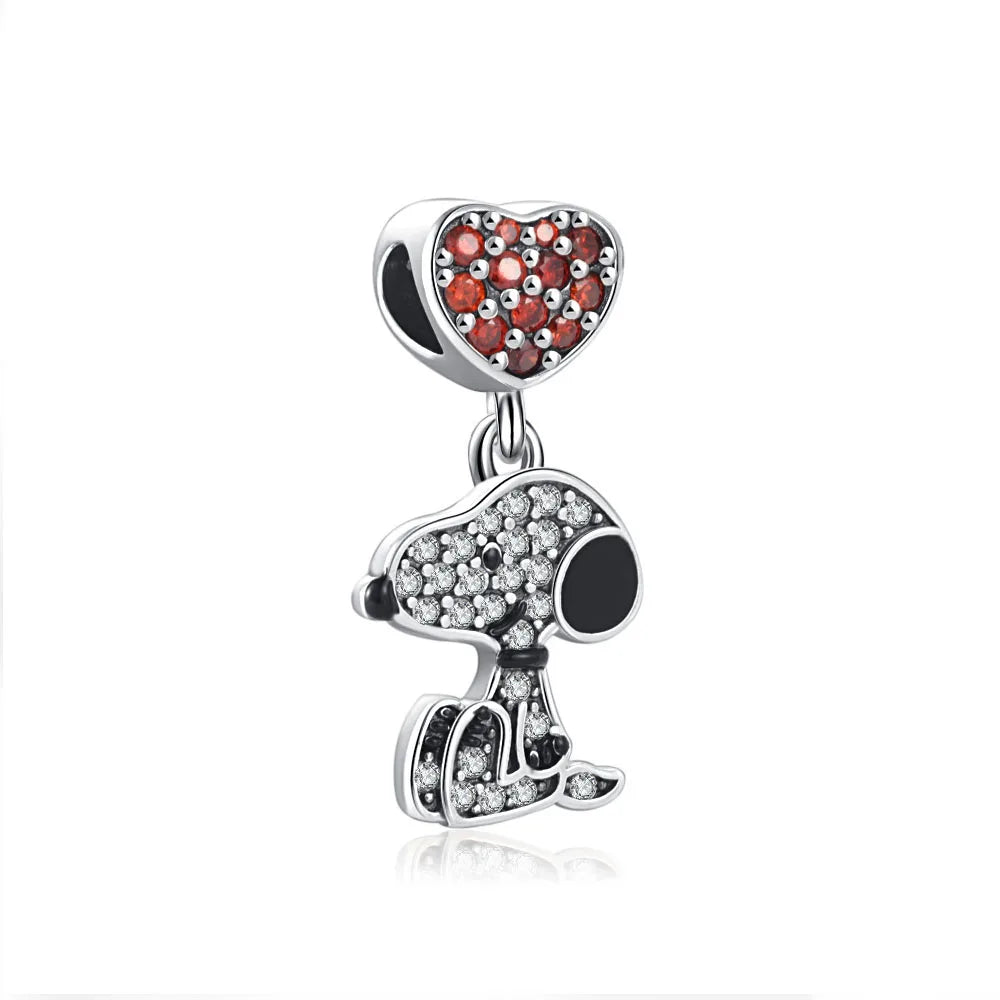My Life Charm in 925 Sterling Silver - Snoopy Love Pendant