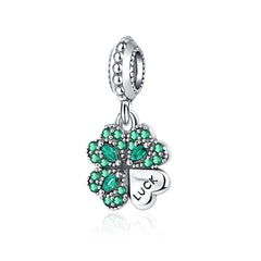 Ciondolo My Life in argento sterling 925 - Ciondolo a forma di quadrifoglio portafortuna 