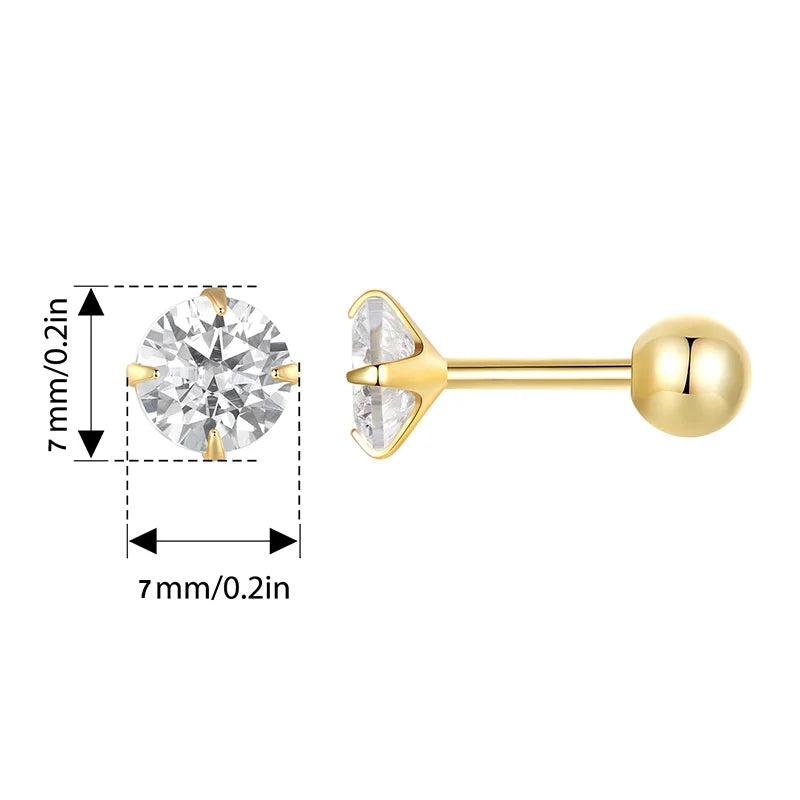 Orecchini Punto Luce in Argento Sterling 925 con Placcatura in Oro