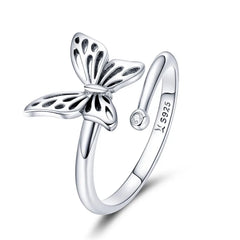 Anello a farfalla pieno di sentimento in argento sterling 925