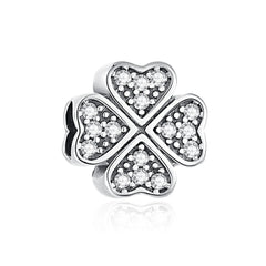 Ciondolo My Life in argento Sterling 925 - Cuori Portafortuna Trifoglio 