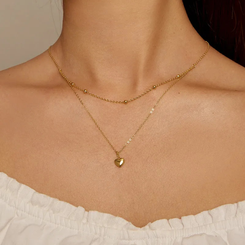 Collana doppia Subtle Love – Cuore in argento Sterling 925
