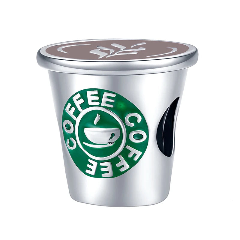 Charm My Life in argento 925 - Ciondolo a forma di tazza da caffè