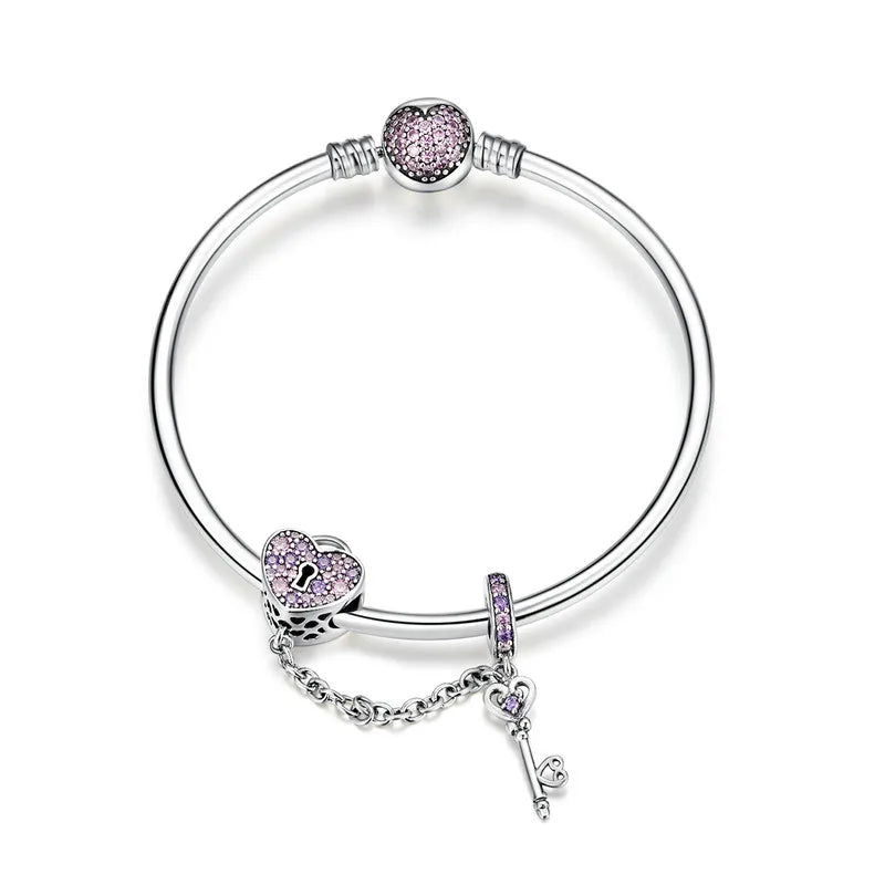 Schlüssel zur Liebe Armband aus 925 Sterling Silber
