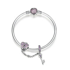 Schlüssel zur Liebe Armband aus 925 Sterling Silber