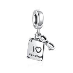 Ciondolo My Life in argento sterling 925 - Amo leggere 