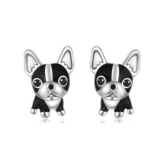 Orecchini Frenchie Love in argento sterling 925 con smalto
