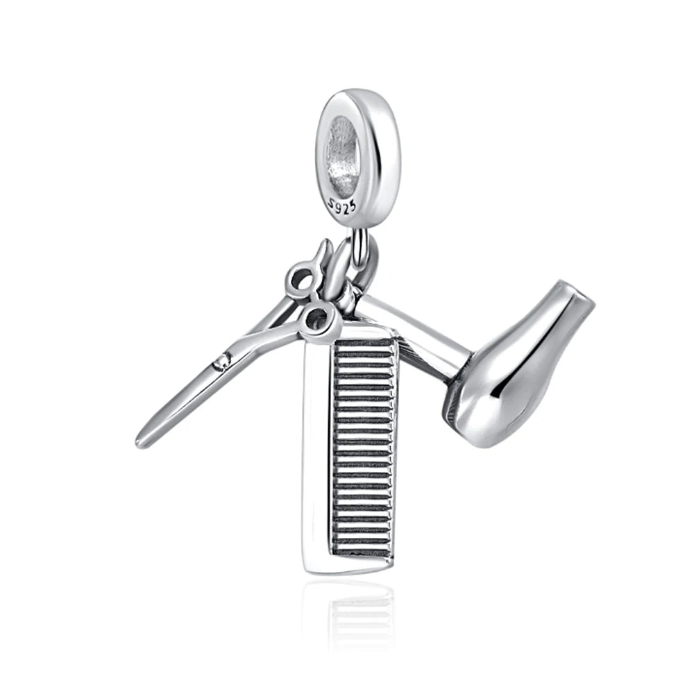 Anhänger „My Life“ für Friseurwerkzeuge aus 925er Sterlingsilber 