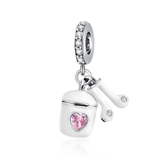 Ciondolo My Life in argento sterling 925 - Ciondolo AirPods per amanti della musica 