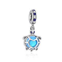 Blue Sea Turtle  Pendant - My Life Charm in 925 Sterling Silver
