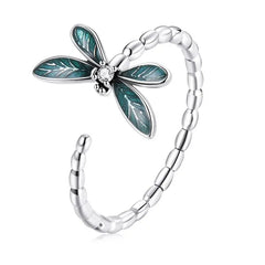 Anello libellula smaltato in argento sterling 925