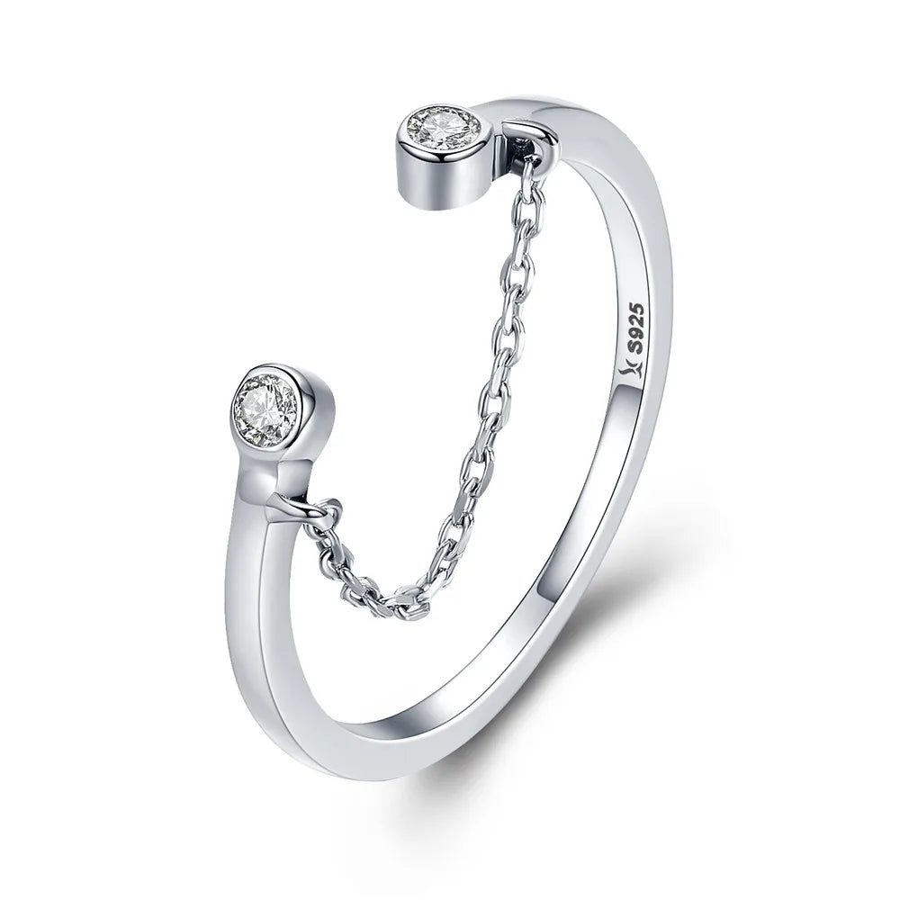 Anello a catena minimalista in argento sterling 925