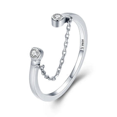 Anello a catena minimalista in argento sterling 925