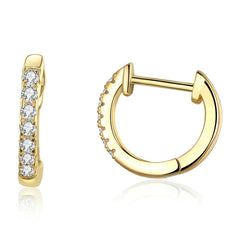 Mini orecchini a cerchio Huggie con zirconi in argento sterling 925