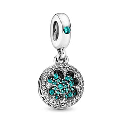 Ciondolo My Life in argento sterling 925 - Ciondolo a forma di trifoglio scintillante 