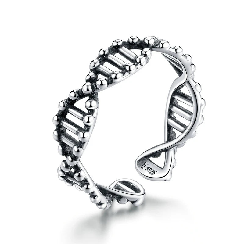 Anello DNA della vita in argento sterling 925