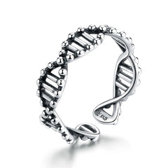 Anello DNA della vita in argento sterling 925